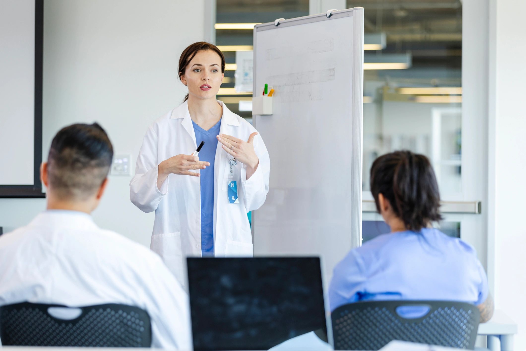 doctor teaching students